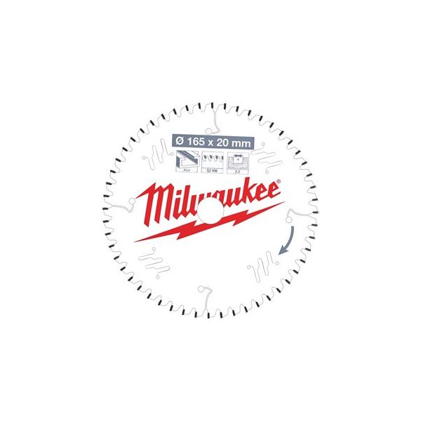MILWAUKEE - 165mm Δίσκος Αλουμινίου για δισκοπροίονα χειρός (52 δόντια)