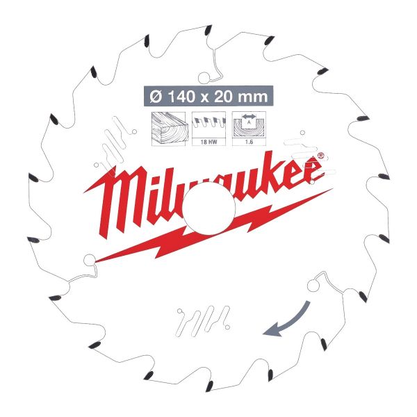 MILWAUKEE - 140mm Δίσκος Ξύλου για επαναφορτιζόμενα δισκοπροίονα χειρός 