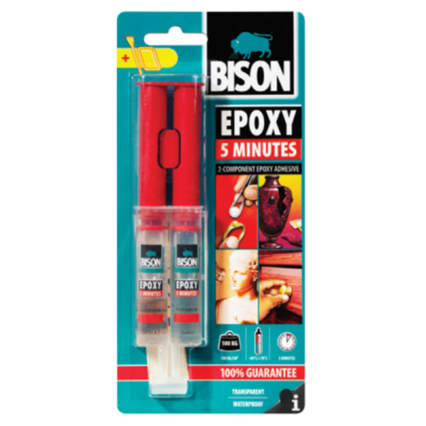 BISON - Epoxy 5 Minutes - (5’ Πολύ Γρήγορη) - 2πλη σύριγγα 24ml blister