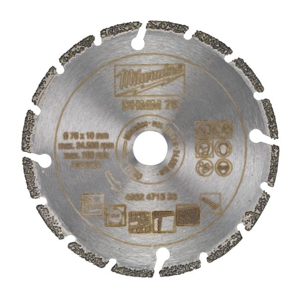 MILWAUKEE - DHMM 76mm Διαμαντόδισκος Κοπής Πολλαπλών Υλικών