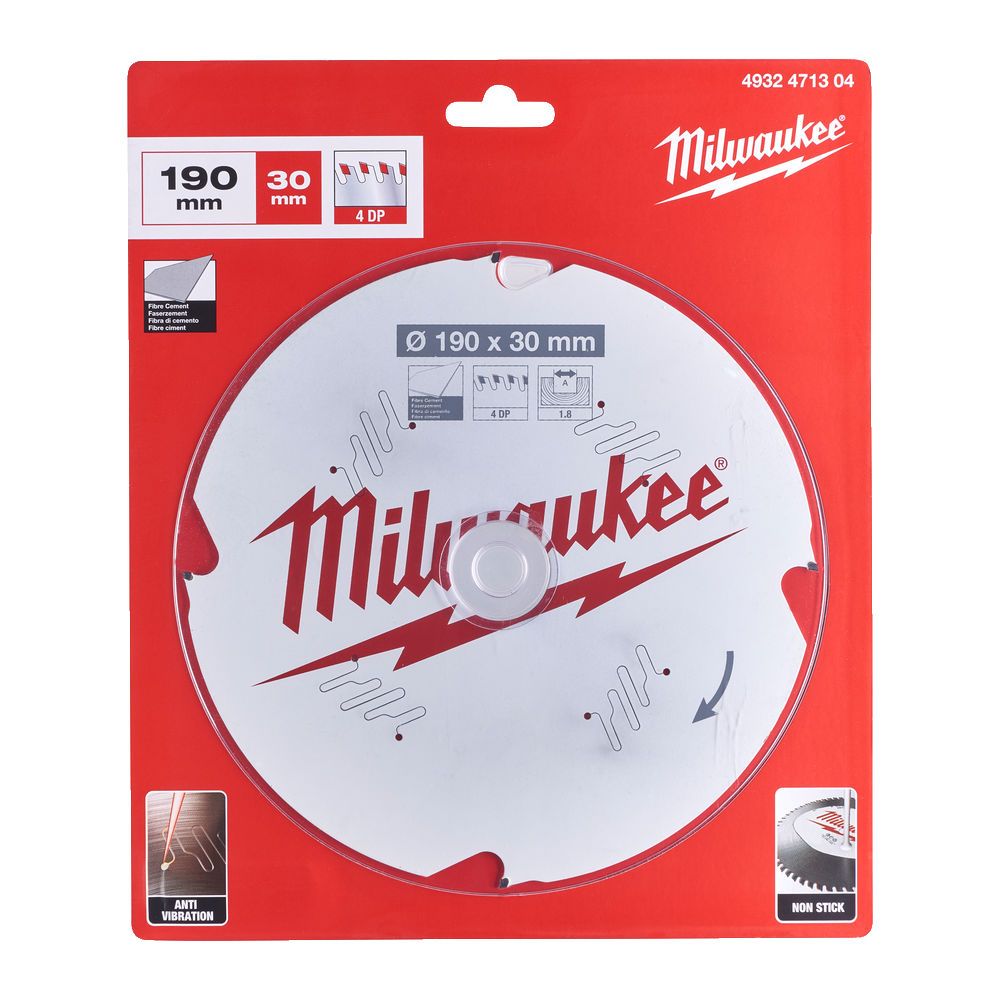 MILWAUKEE - 190mm Δίσκος Ξύλου για δισκοπροίονα χειρός (4 δόντια)