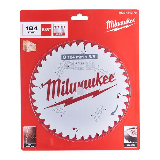 MILWAUKEE - 184mm Δίσκος Ξύλου για δισκοπροίονα χειρός (40 δόντια)